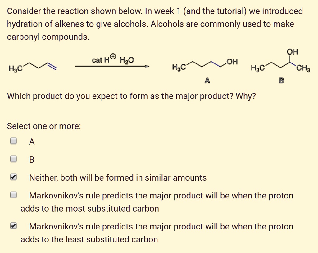 SOLVED: Consider The Reaction Shown Below: In Week 1 (and The Tutorial ...