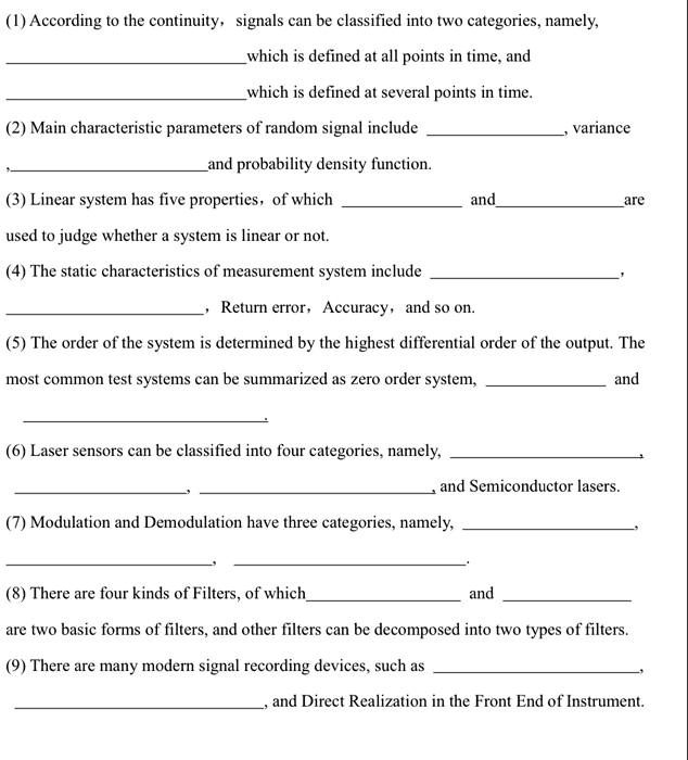 SOLVED According to the continuity, signals can be classified into two