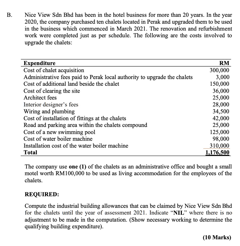 SOLVED PRINCIPLE OF TAXATION TOPIC INDUSTRIAL BUILDING ALLOWANCES