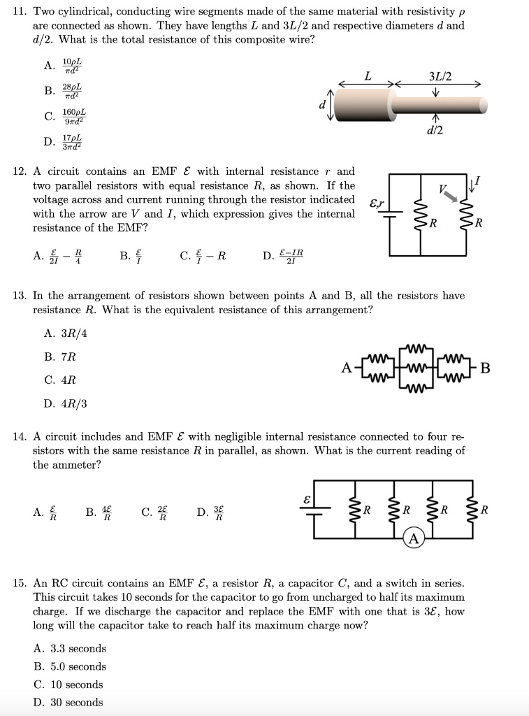 SOLVED11. Two cylindrical, conducting wire segments made of the same