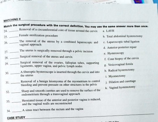 SOLVED: Removal of a circumferential core of tissue around the cervix ...