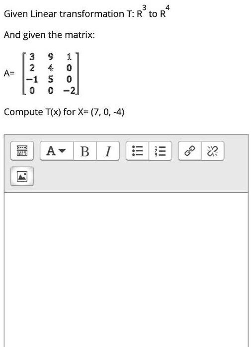 SOLVED: Given Linear transformation T: R