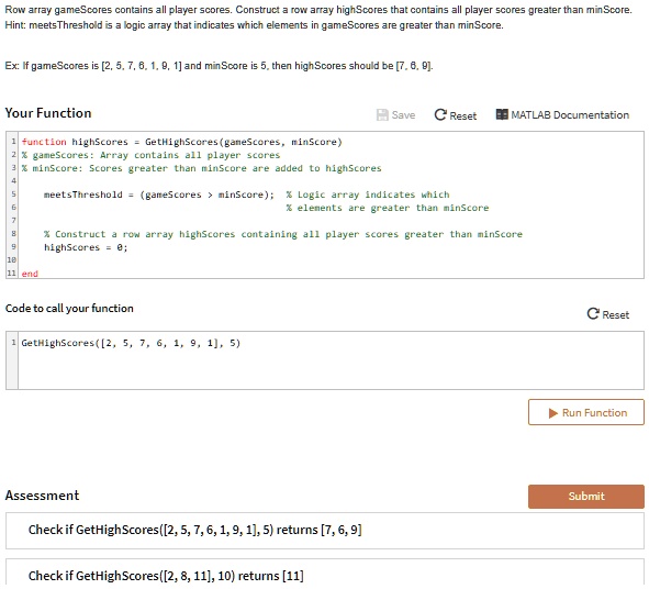[GET ANSWER] Row array gameScores contains all player scores. Construct ...