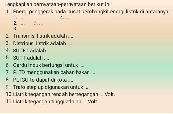 SOLVED: Plisss Y Kak Plisssssssssssss Lengkapilah Pernyataan-pernyataan ...