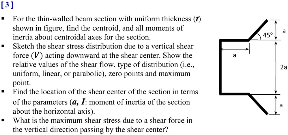 solved 1.1 the beam of a rectangular thin-walled... SOLVED: For the thin-walled beam section with uniform thickness (t ...