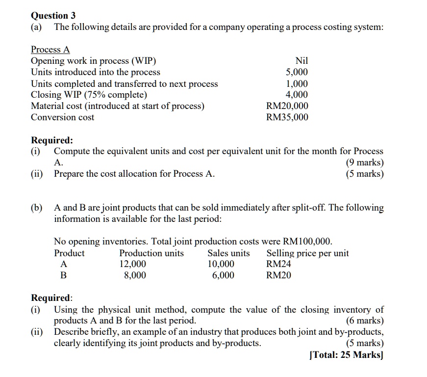 Rm20 Example SOLVED: Question 3 (a) The following details are provided for a company ...