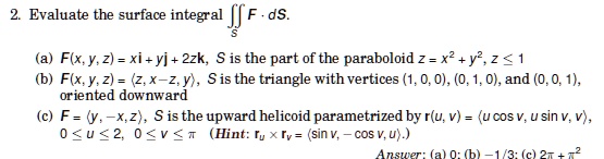 Evaluate The Surface Integralds F X Y 2 Xi Yj Zzk Itprospt Evaluate The Surface Integralds F X Y 2 Xi Yj Zzk Itprospt