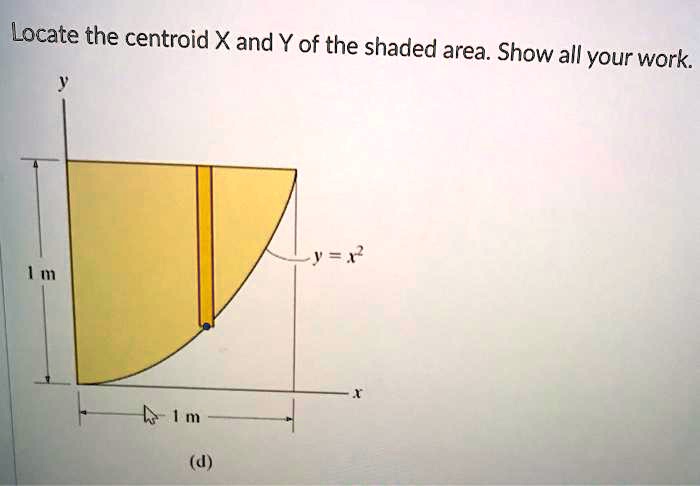 Solved Locate The Centroid X And Y Of The Shaded Area Show All Your Work 1m 4