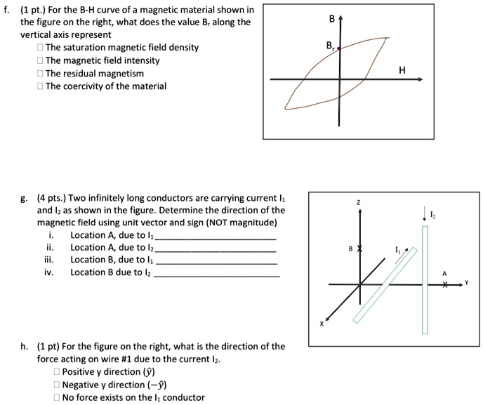 1 ptfor the b h curve of a magnetic material shown in the figure on the ...