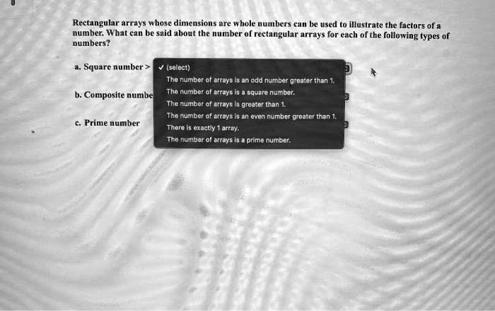 SOLVED: Rectangular arrays whose dimensions are whole numbers can be ...