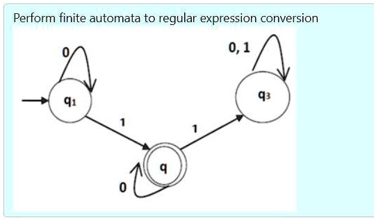 SOLVED: Perform Finite Automata To Regular Expression Conversion 0,1