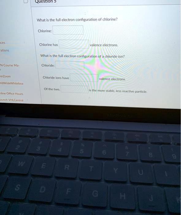 SOLVED What is the full electron configuration of chlorine? Chlorine