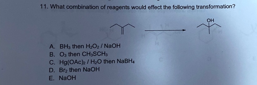 What Combination Of Reagents Would Effect The Following Transformation