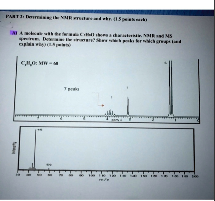 SOLVED PART 2 Determining the NMR structure and why (1.5 points each