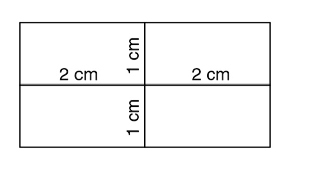 2 cm 1 cm 1 cm 2 cm