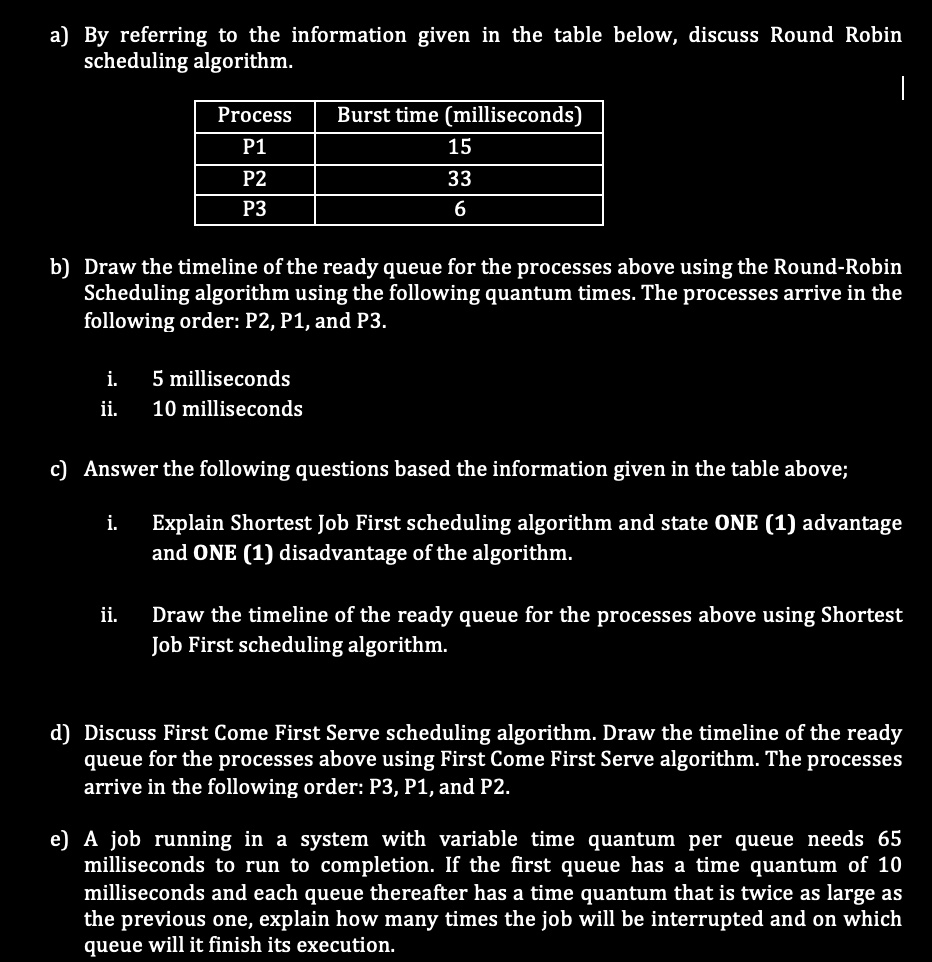 SOLVED: A) By Referring To The Information Given In The Table Below ...