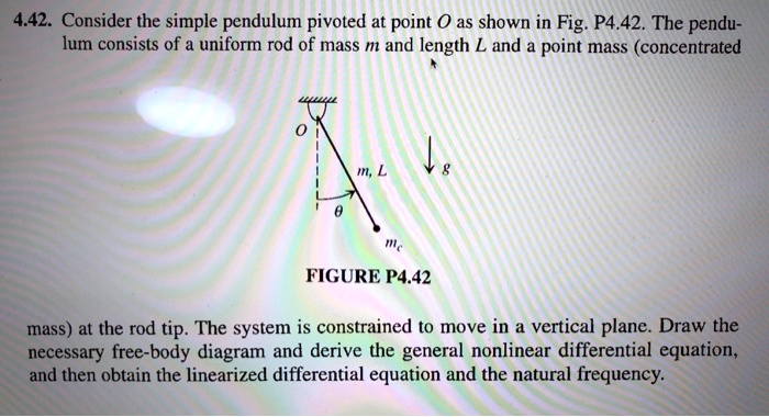 SOLVED: 4.42. Consider the simple pendulum pivoted at point O as shown ...