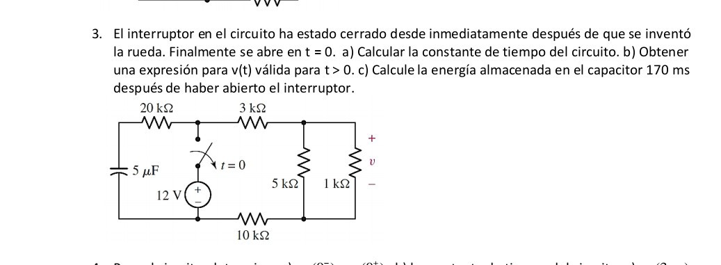 SOLVED: 3. El interruptor en el circuito ha estado cerrado desde ...