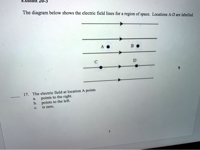 SOLVED: DADI The diagram below shows the electric field lines for ...