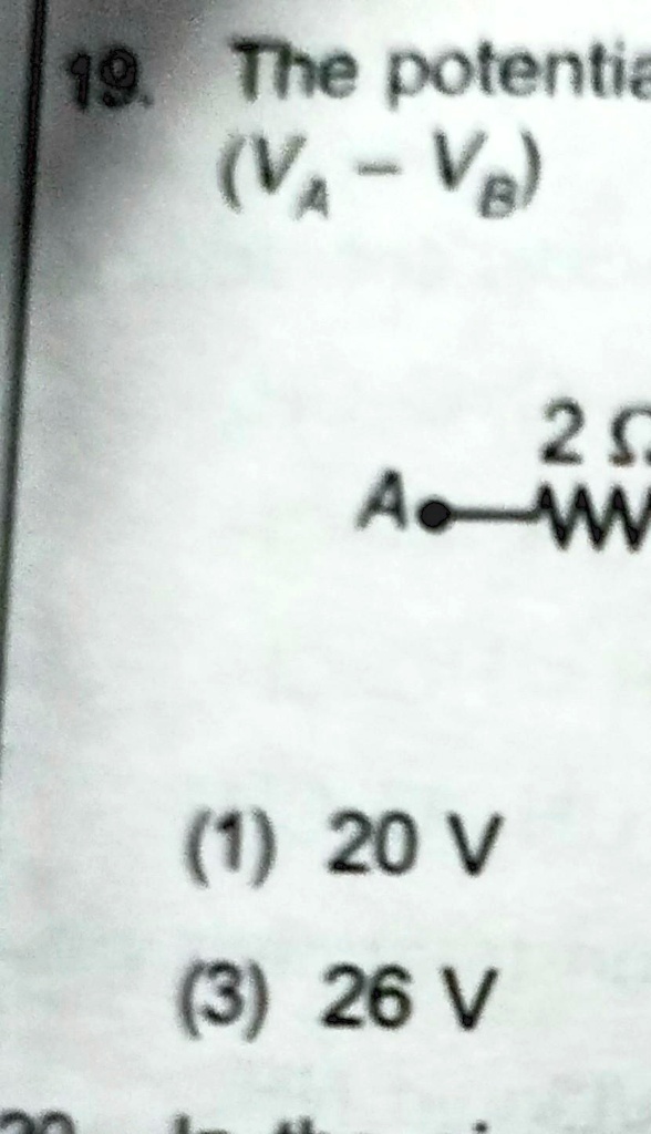 SOLVED 'the potential difference between points a and b is (VaVb)'