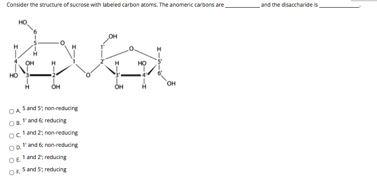 SOLVED: Consider the structure of sucrose with labeled carbon atoms: In