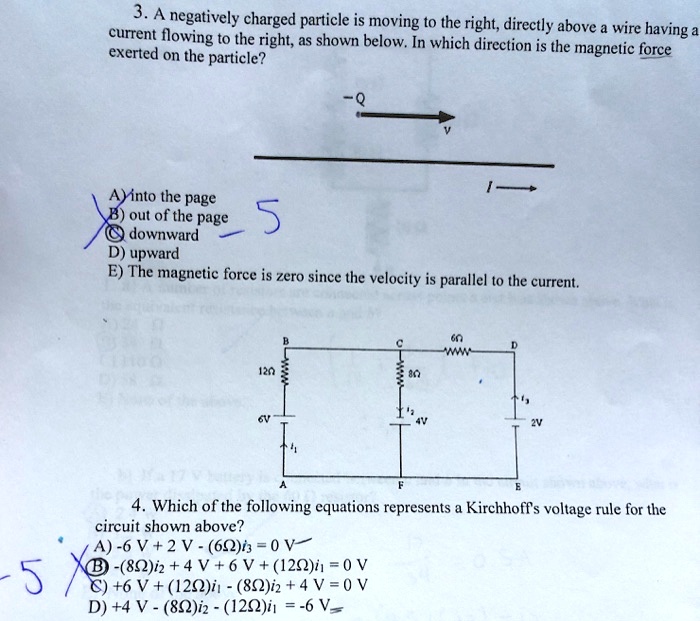 Negatively charged particle is moving to the right directly...
