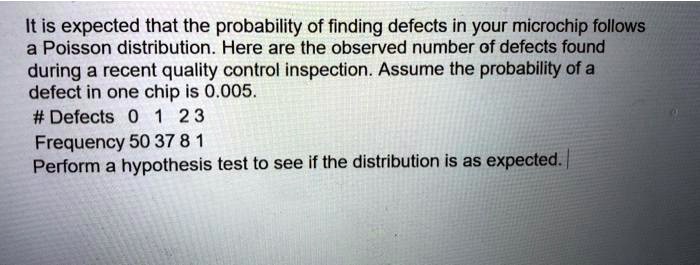 It is expected that the probability of finding defects in your ...
