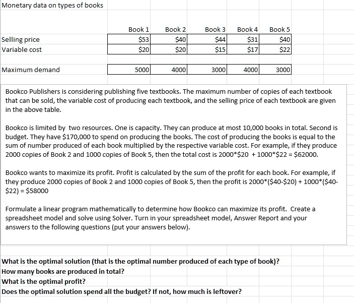 SOLVED: Texts: that can be sold, the variable cost of producing each ...