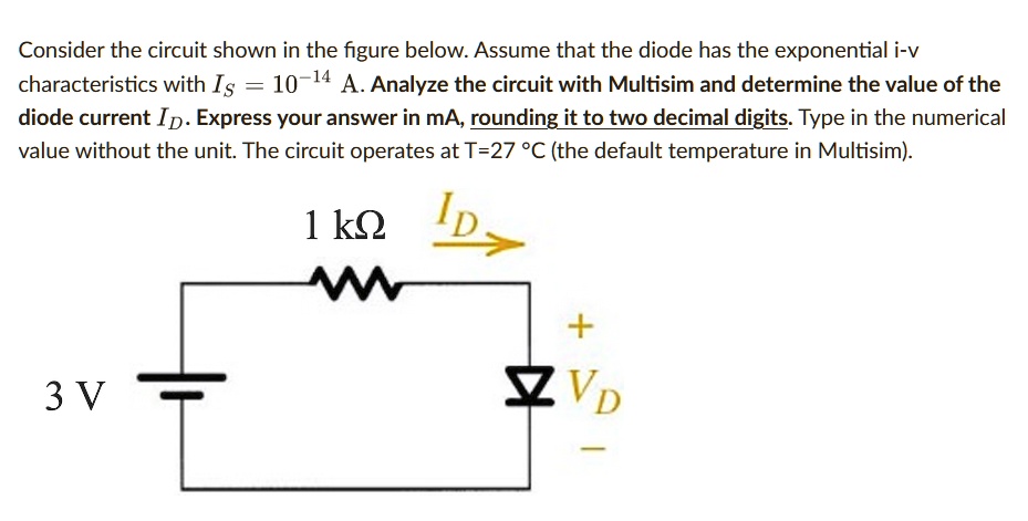 Consider the circuit shown in the figure below. Assume that the diode ...