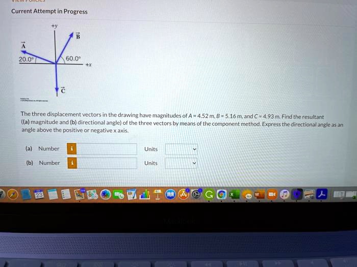 SOLVED The three displacement vectors in the drawing have magnitudes