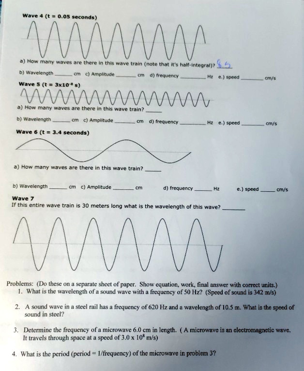 Wave 4 (t=0.05 seconds) wwwwwww a) How many waves are there in this ...