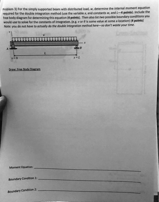 Problem 3) For the simply supported beam with distributed load ...