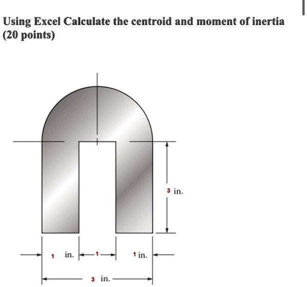 SOLVED: Using Excel Calculate the centroid and moment of inertia (20 ...