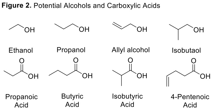 SOLVED: Figure 2: Potential Alcohols and Carboxylic Acids OH OH OH OH ...