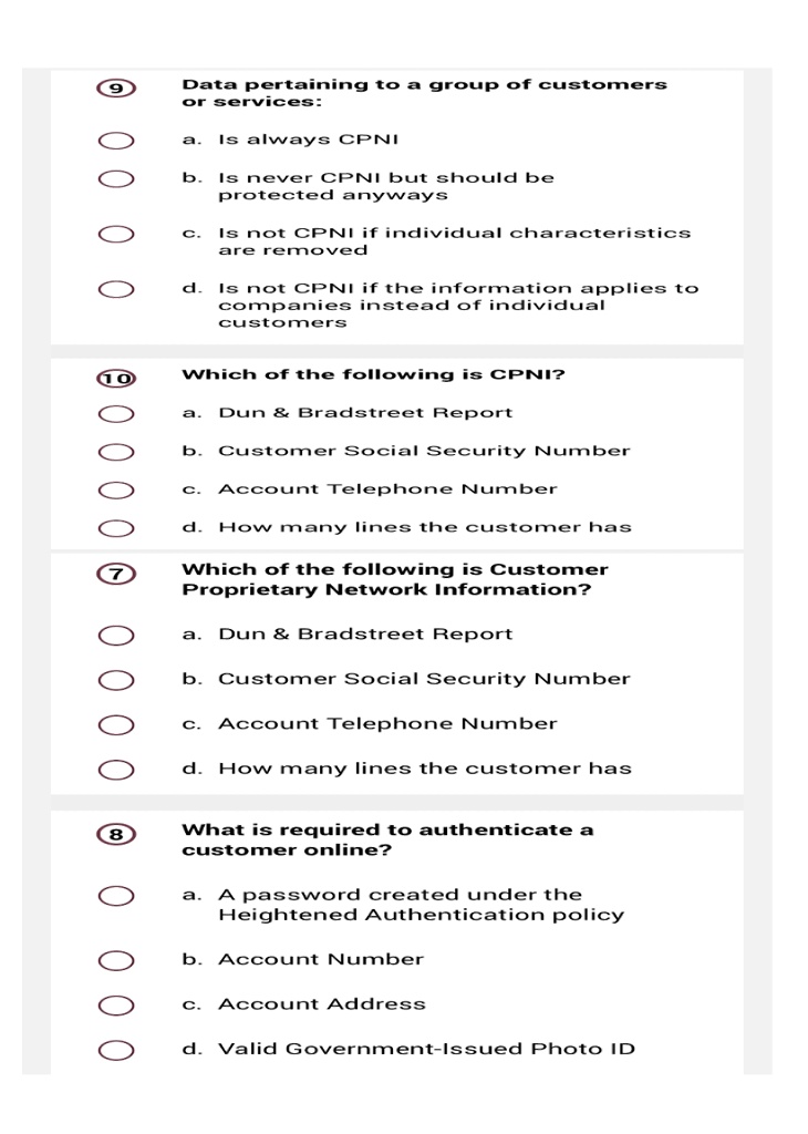 SOLVED: Texts: 9 Data pertaining to a group of customers or services: a ...