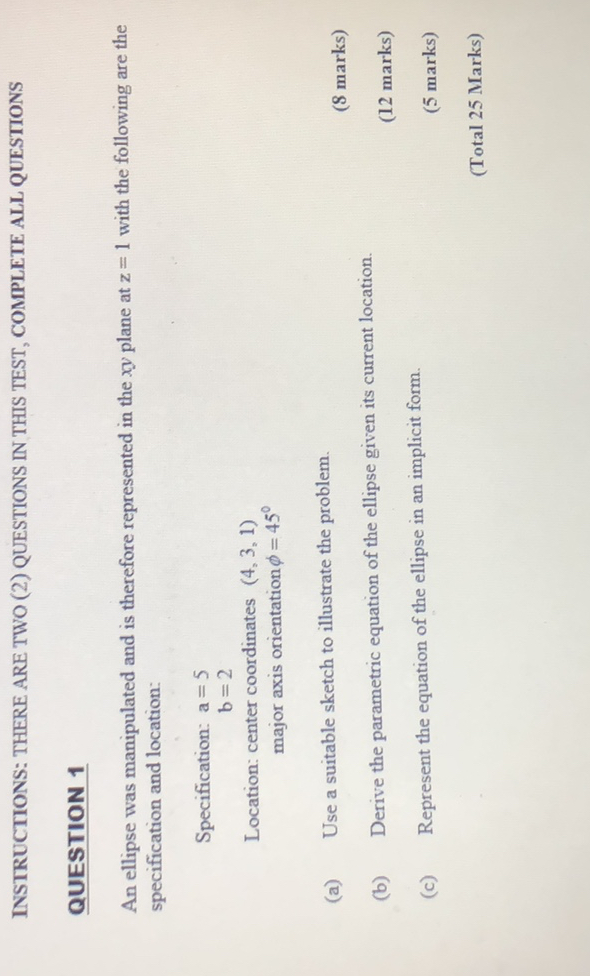 SOLVED: INSTRUCTIONS: THERE AEE TWO (2) QUESTIONS IN THIS TEST ...