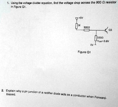 Solved: Using The Voltage Divider Equation, Find The Voltage Drop 