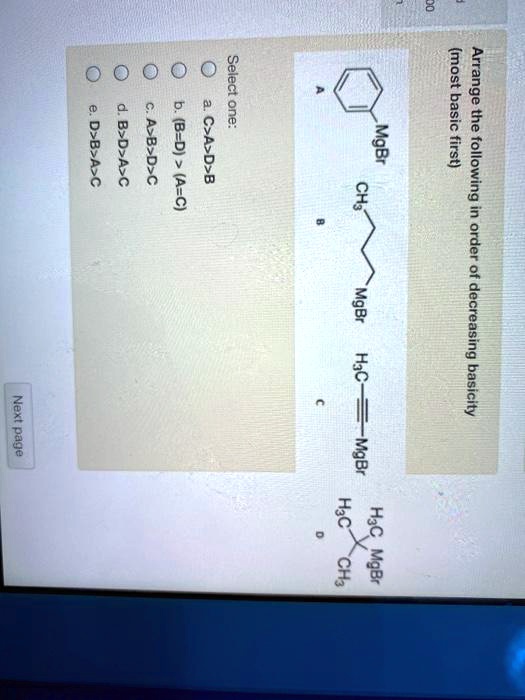 Decreasing Basicity Examples v basic the first following order decreasing basicity select one ac ...