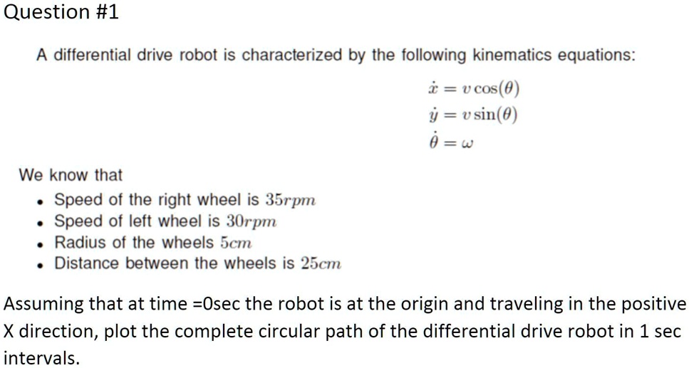 SOLVED A differential drive robot is characterized by the following