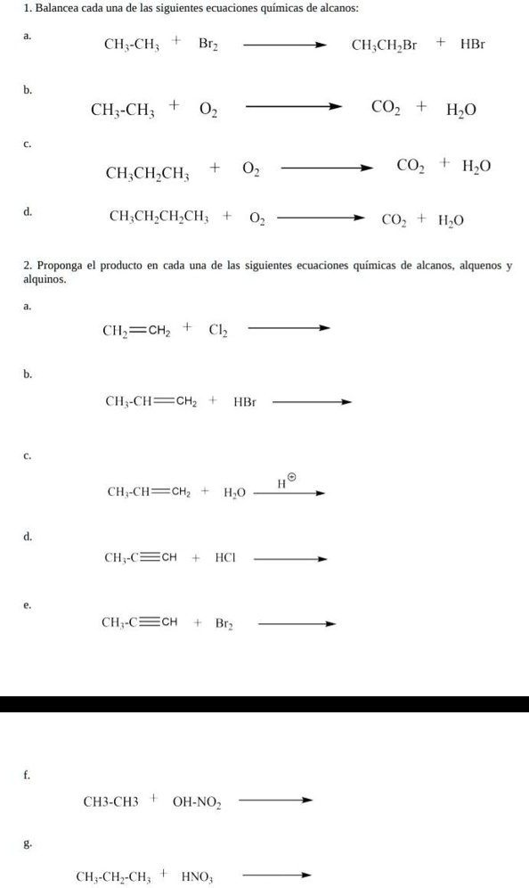 Solved Me Ayudan Con Mi Tarea De Quimica Tema Alcanos Alquenos