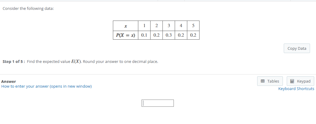 Solved Consider The Following Data X 1 2 3 4 5 Pxx 01 02 03 02