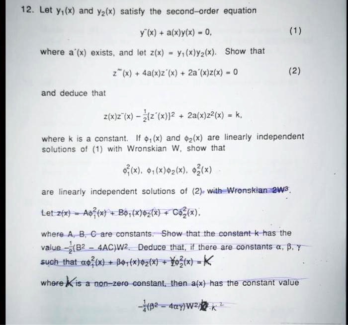 Zx Equation 12 let y x and yzx satisfy the second order equation y x axyx where ax ...