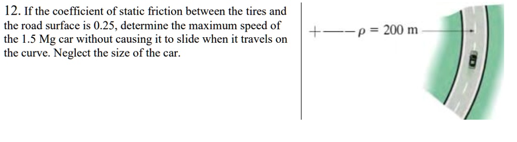 12. If the coefficient of static friction between the tires and the ...