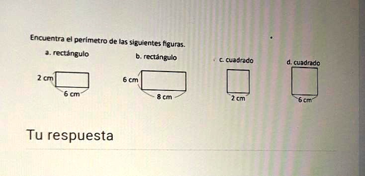 SOLVED: encuentra el perímetro de las figuras ayudaa Enquentra el