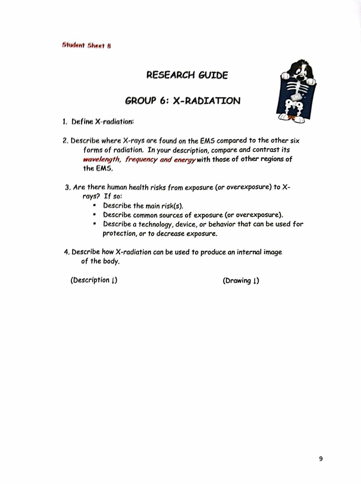 SOLVED Sludem Sheet is RESEARCH GUIDE GROUP 6 XRADIATION 1. Define X