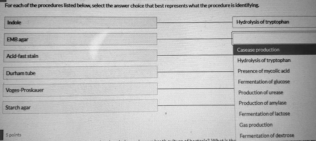 Solvedfor Eachof The Procedures Listed Below Select The Answer Choice