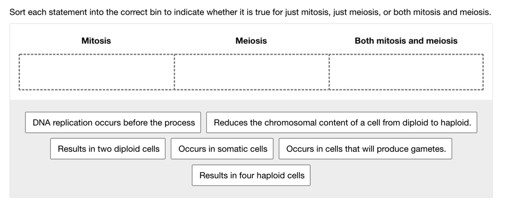sort each statement into the correct bin to indicate whether it is true