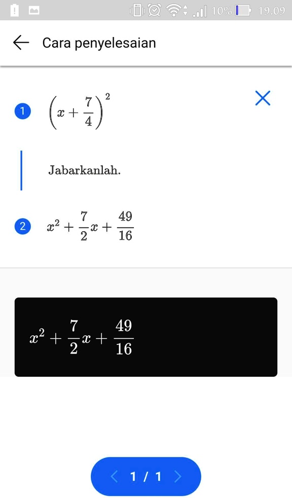 bisa jelaskan 72x itu dari mananya tolong jelaskan adll 1096 1909 cara penyelesaian x jabarkanlah 49 22 2 x 16 49 x2 x 2 16 1 1 05622
