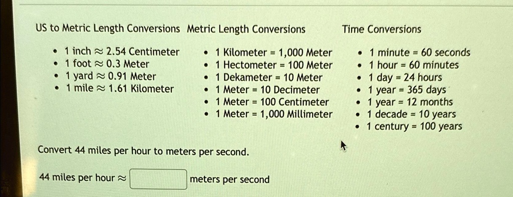 VIDEO solution: US to Metric Length Conversions Metric Length ...