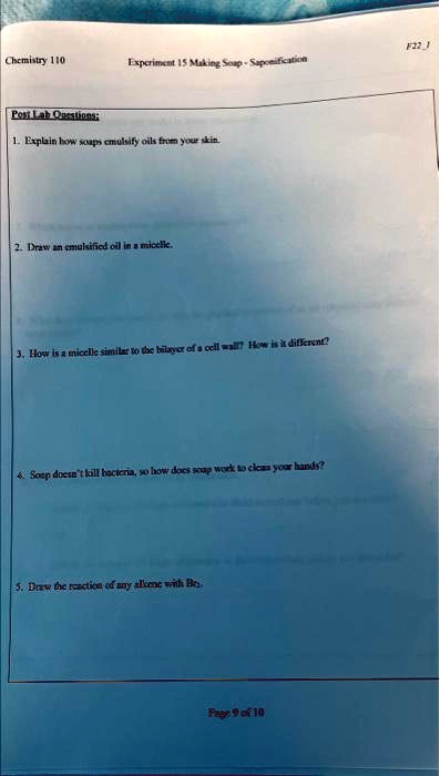 SOLVED: Texts: Chemistry 110 Post Lab Questions: Experiment 15 Making ...